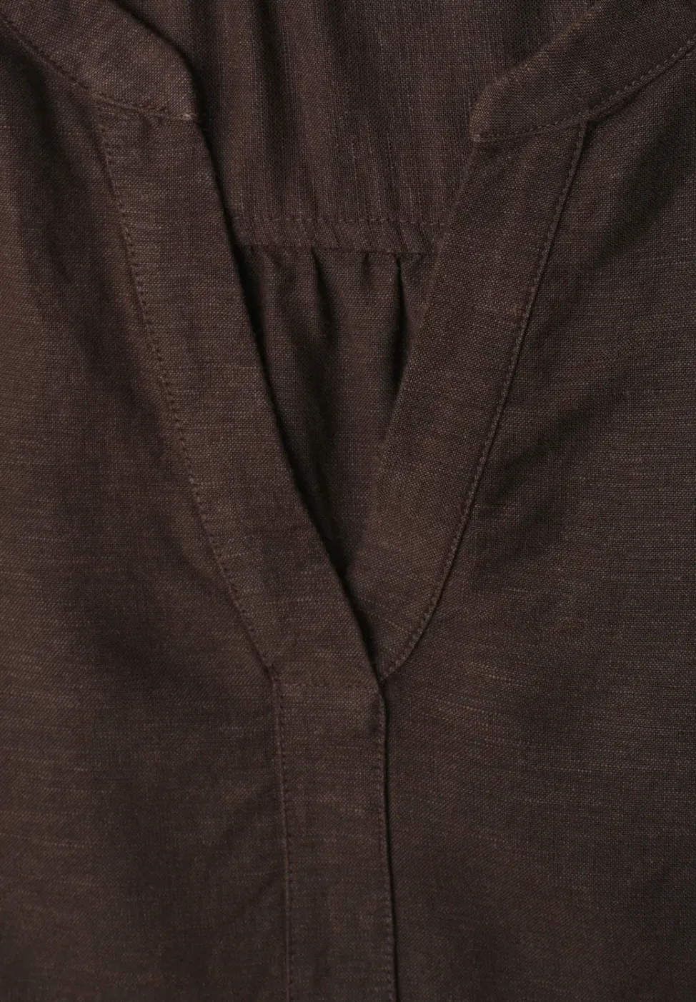 Blouse à manches 3/4 en lin mélangé avec split neck