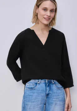 Blouse à manches 3/4 en qualité mousseline
