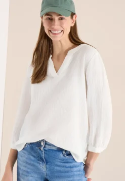 Blouse à manches 3/4 en qualité mousseline