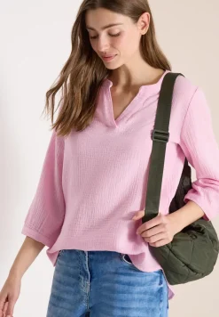 Blouse à manches 3/4 en qualité mousseline