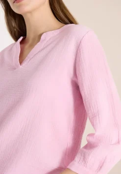 Blouse à manches 3/4 en qualité mousseline