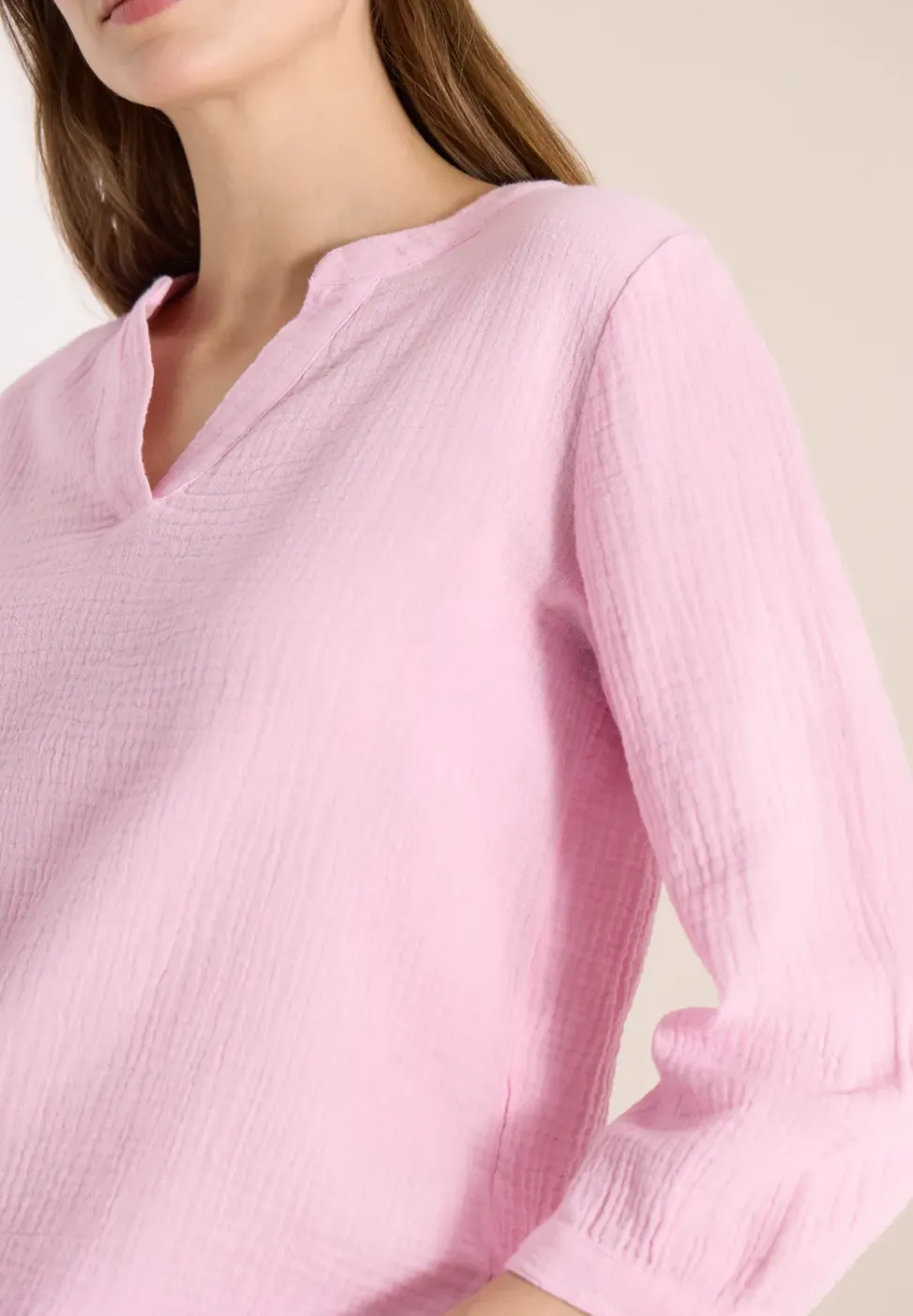 Blouse à manches 3/4 en qualité mousseline