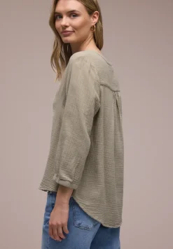 Blouse à manches 3/4 en qualité mousseline