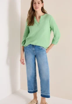 Blouse à manches 3/4 en qualité mousseline
