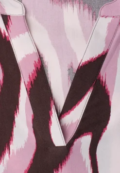 Blouse à manches courtes avec col fendu et imprimé