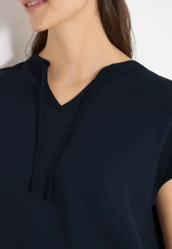 Blouse à manches courtes avec mélange de structures
