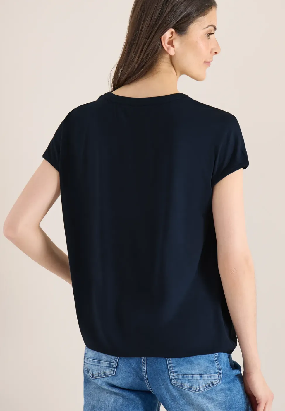 Blouse à manches courtes avec mélange de structures