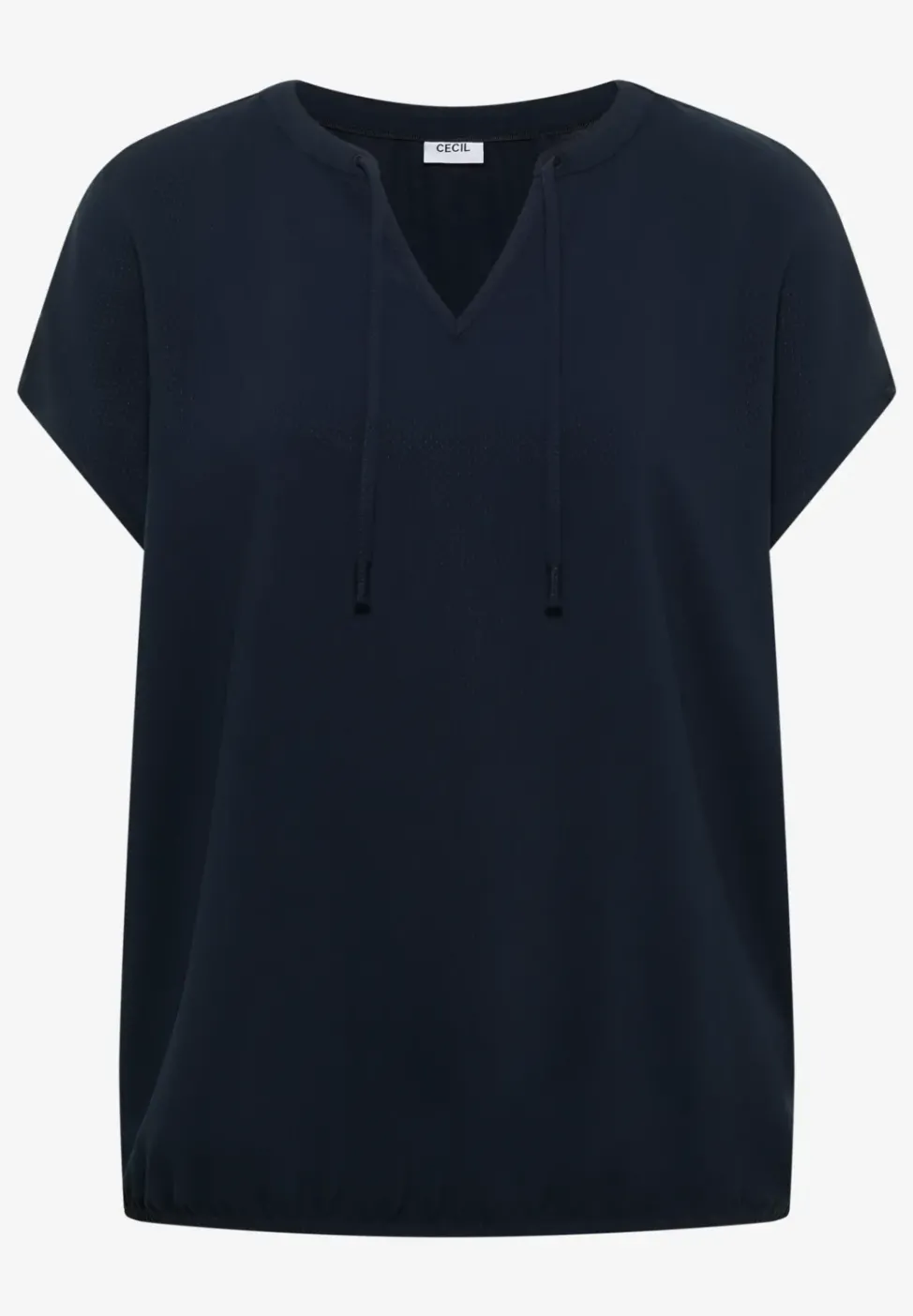 Blouse à manches courtes avec mélange de structures