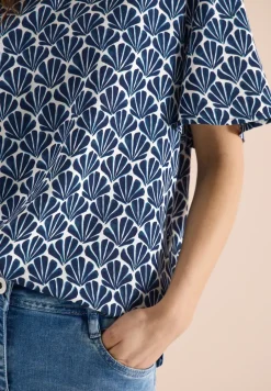 Blouse à manches courtes avec imprimé coquillage