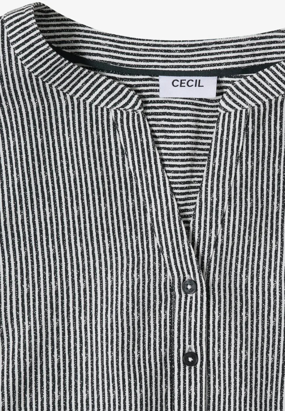 Blouse à manches courtes avec col fendu et rayures