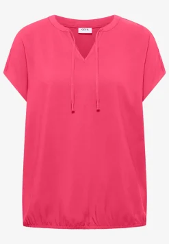 Blouse à manches courtes avec mélange de structures