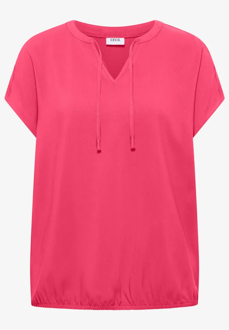 Blouse à manches courtes avec mélange de structures