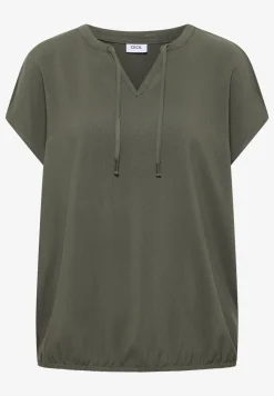 Blouse à manches courtes avec mélange de structures