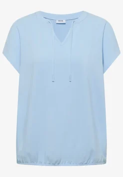 Blouse à manches courtes avec mélange de structures
