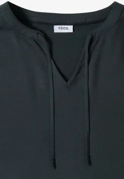 Blouse à manches courtes avec mélange de structures