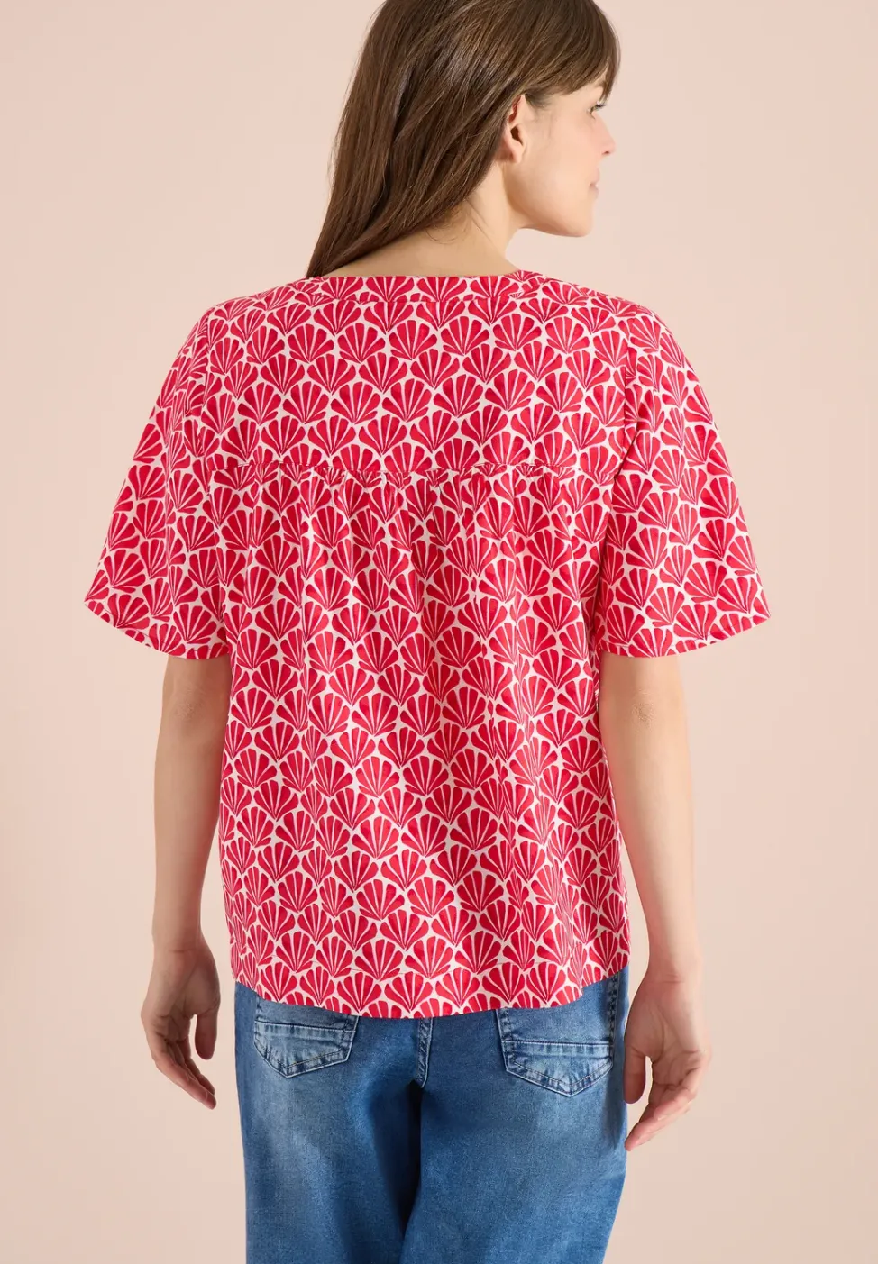 Blouse à manches courtes avec imprimé coquillage