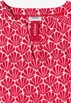 Blouse à manches courtes avec imprimé coquillage