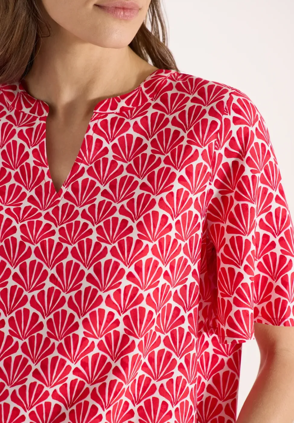 Blouse à manches courtes avec imprimé coquillage