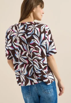 Blouse à manches courtes avec imprimé et boutons