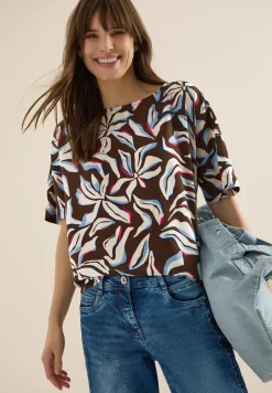 Blouse à manches courtes avec imprimé et boutons