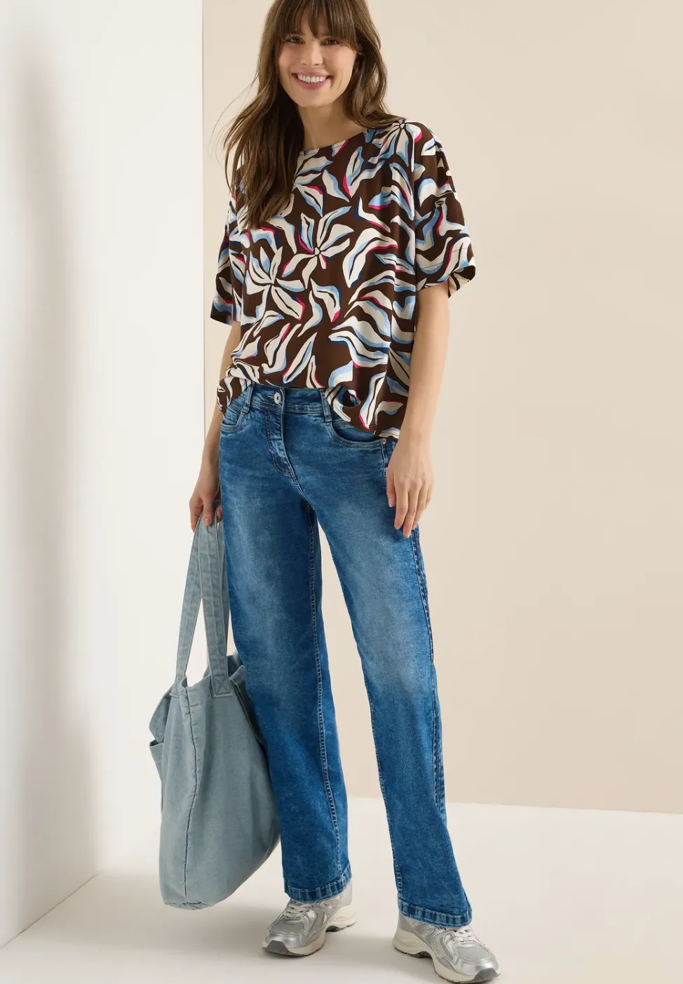 Blouse à manches courtes avec imprimé et boutons