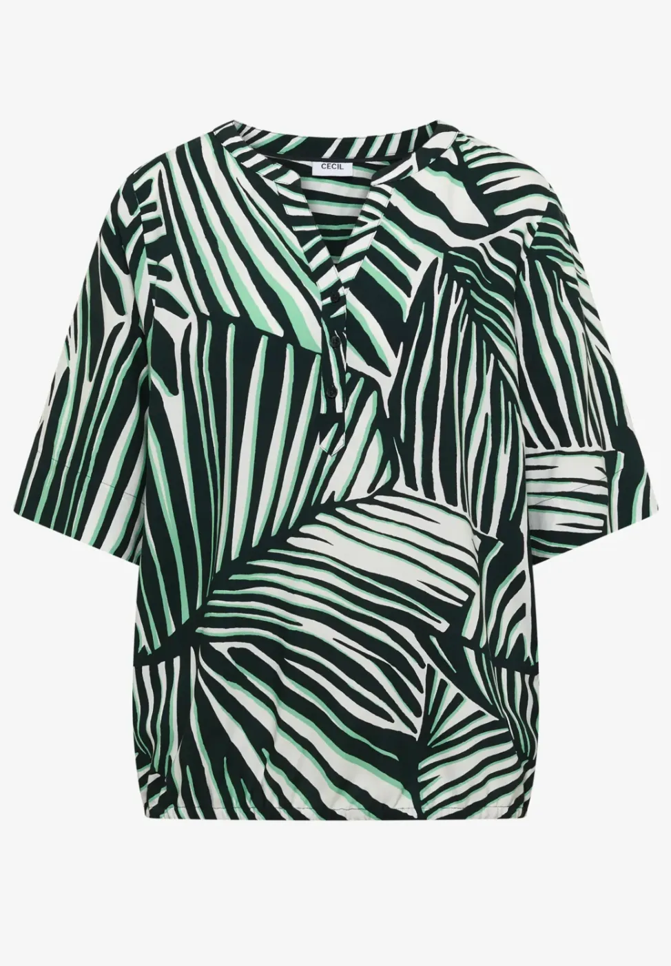Blouse à manches courtes avec split neck et imprimé