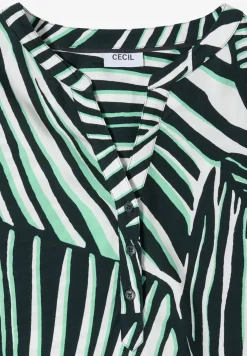 Blouse à manches courtes avec split neck et imprimé
