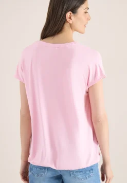 Blouse à manches courtes avec mélange de structures