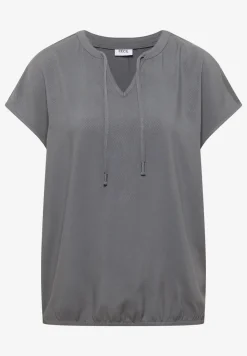 Blouse à manches courtes avec mélange de structures