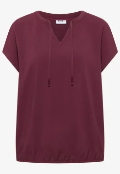 Blouse à manches courtes avec mélange de structures