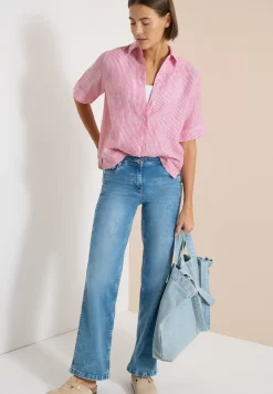 Blouse à manches courtes en pur lin