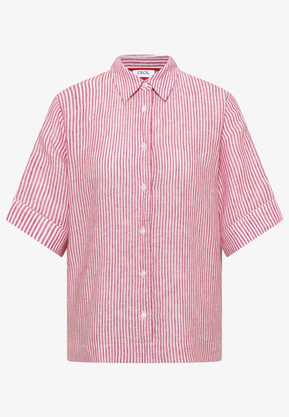 Blouse à manches courtes en pur lin