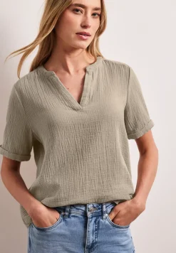 Blouse à manches courtes en qualité mousseline