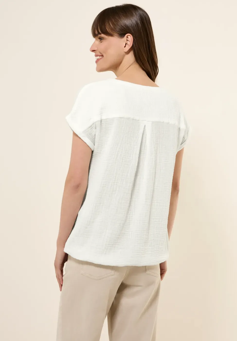Blouse à manches courtes en mousseline