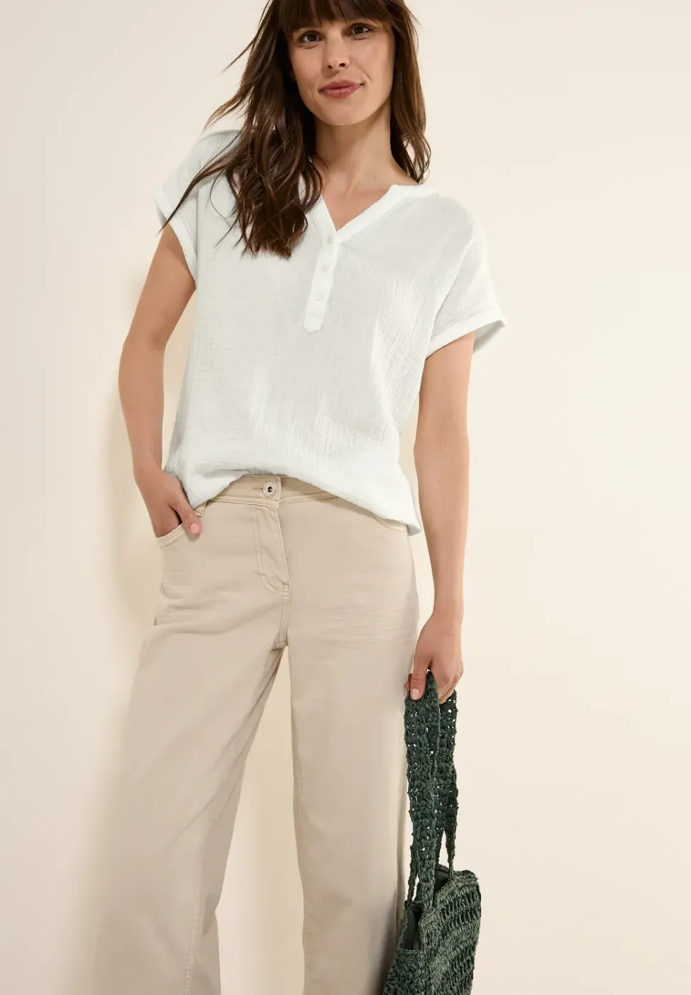 Blouse à manches courtes en mousseline