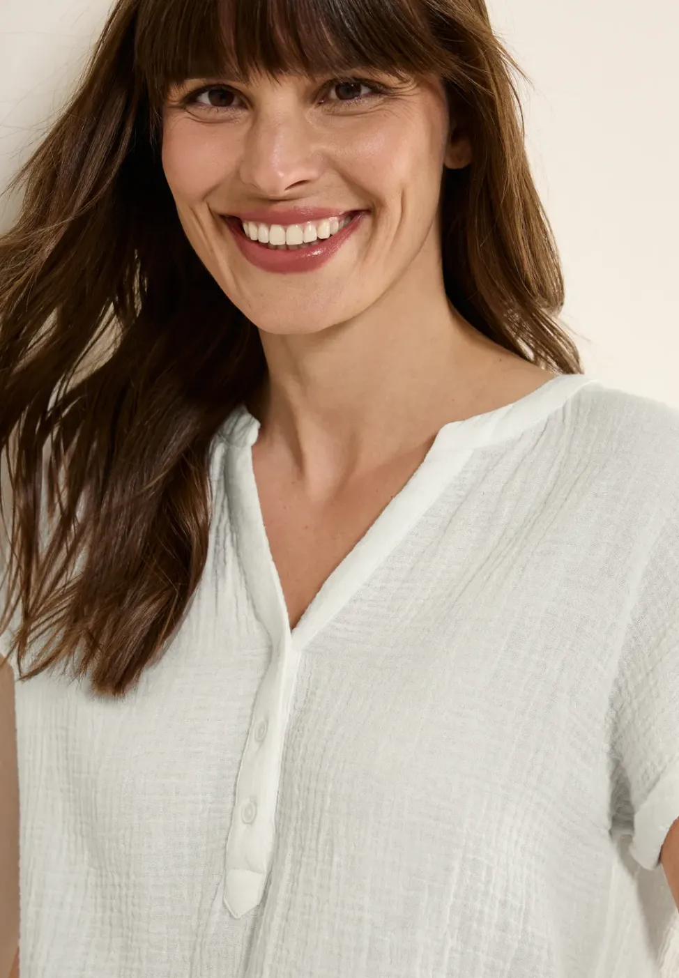 Blouse à manches courtes en mousseline