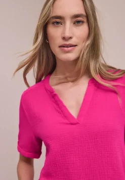 Blouse à manches courtes en qualité mousseline