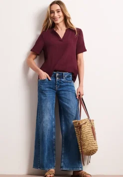 Blouse à manches courtes en qualité mousseline