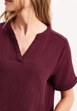 Blouse à manches courtes en qualité mousseline