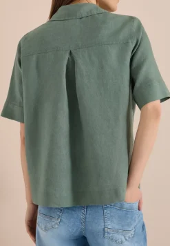 Blouse à manches courtes en pur lin