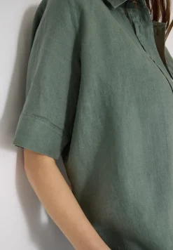 Blouse à manches courtes en pur lin