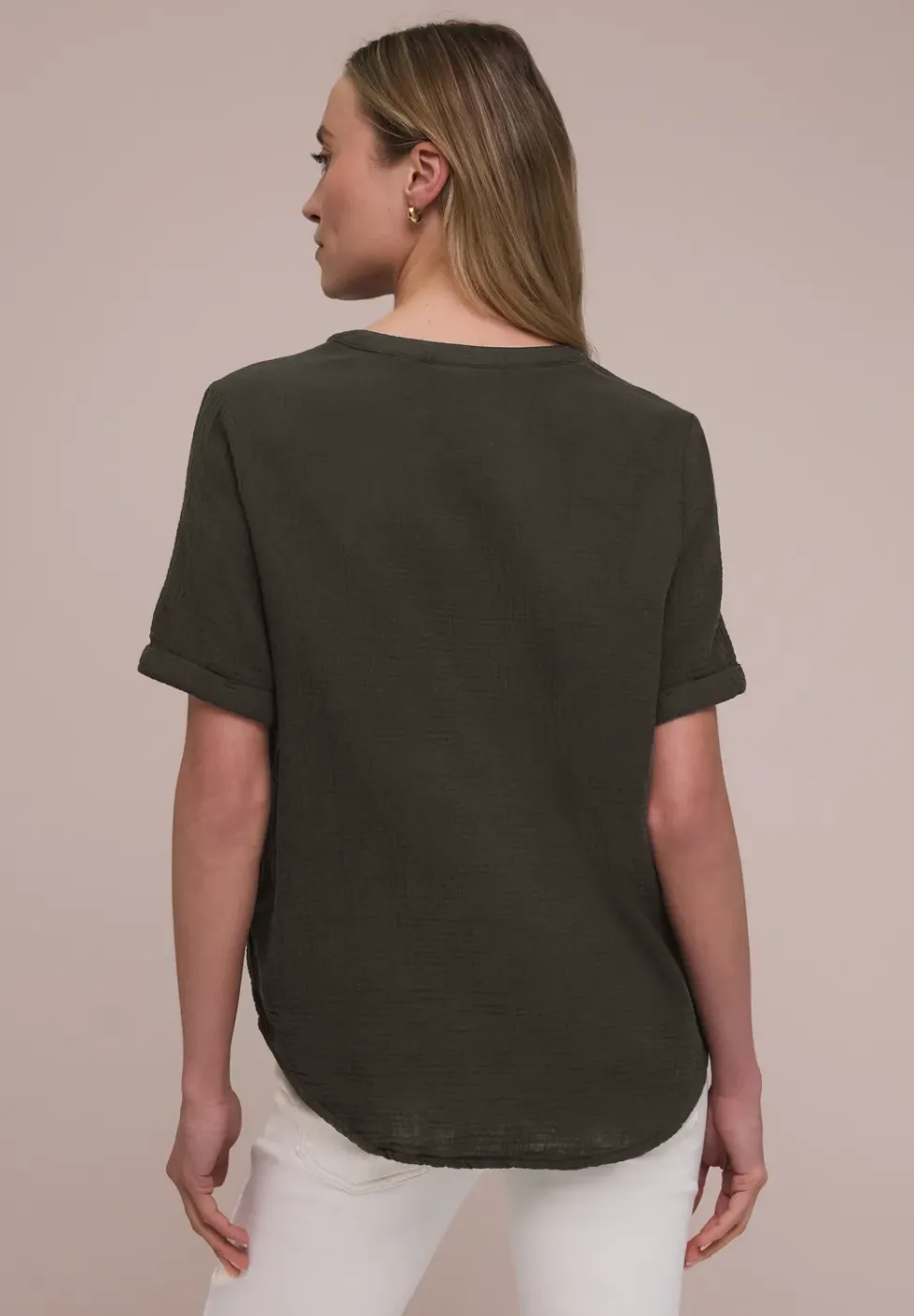 Blouse à manches courtes en qualité mousseline