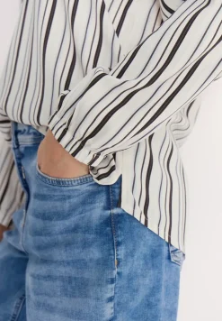 Blouse à manches longues avec rayures multicolores