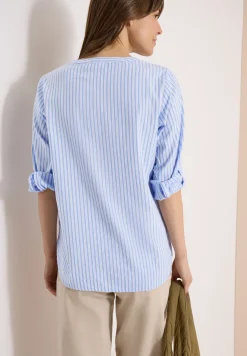 Blouse à manches longues en qualité seersucker