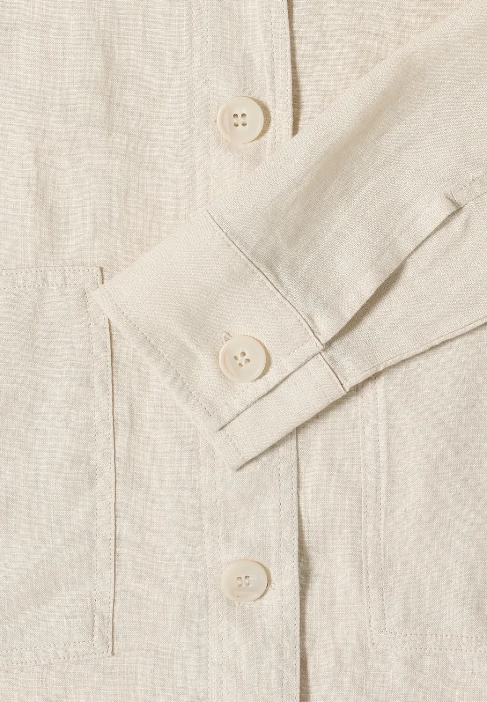 Blouse à manches longues et col chemise en lin