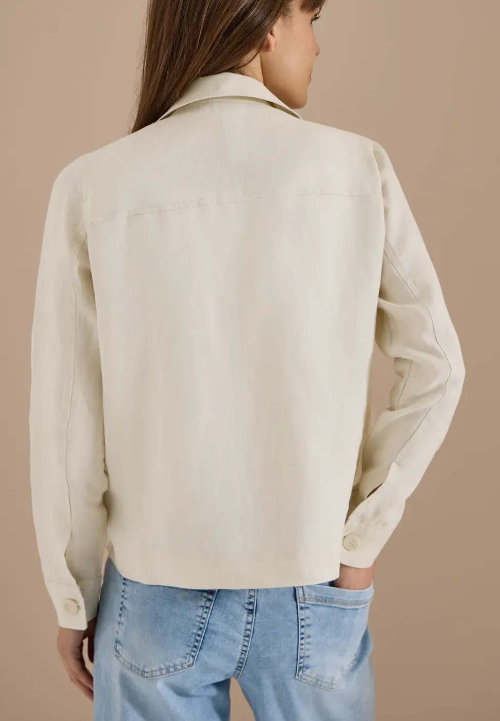 Blouse à manches longues et col chemise en lin