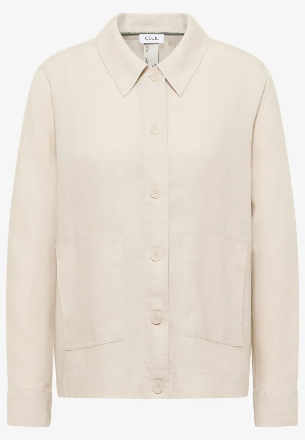 Blouse à manches longues et col chemise en lin
