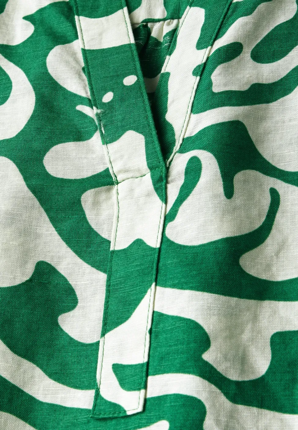 Blouse à motifs en lin mélangé
