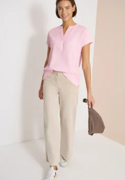 Blouse à épaules tombantes en seersucker
