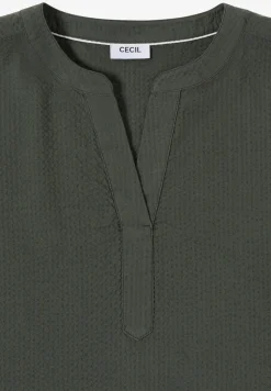 Blouse à épaules tombantes en seersucker